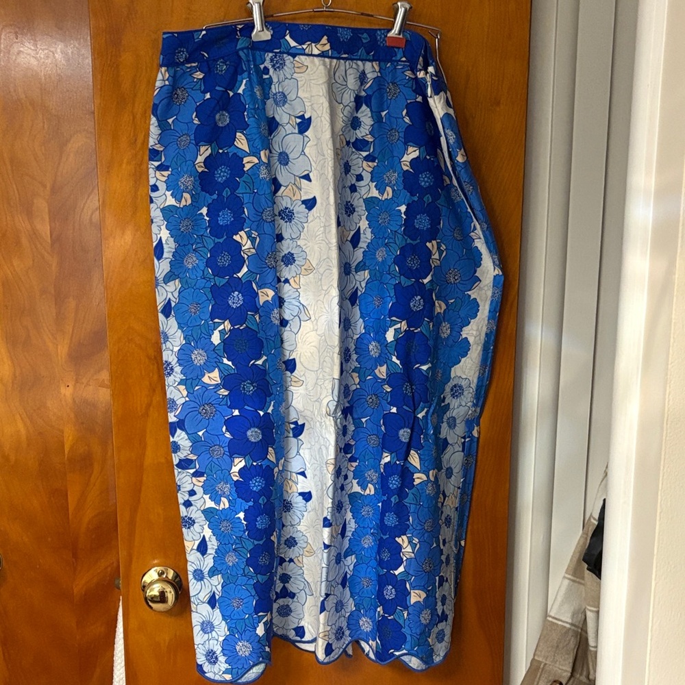 FARM Rio Blue Floral Midi Skirt